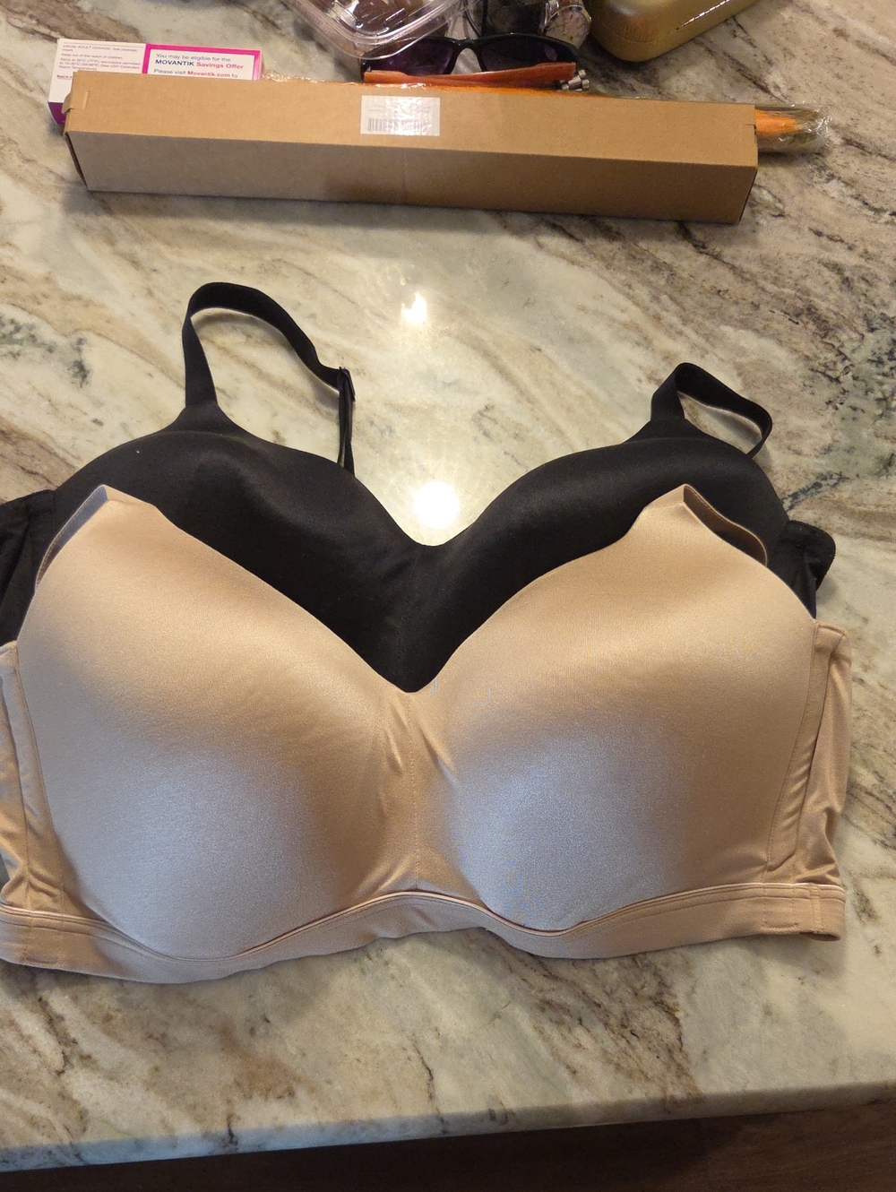 Cacique Smooth Molded T-Shirt Bras - Black & Nude
